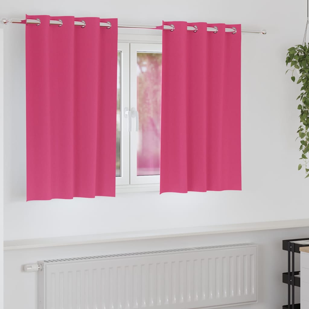 vidaXL Perdele cu perdele 2 pcs Roz intens 140 x 140 cm Poliester vidaXL Perdele cu perdele 2 pcs Roz intens 140 x 140 cm Poliester