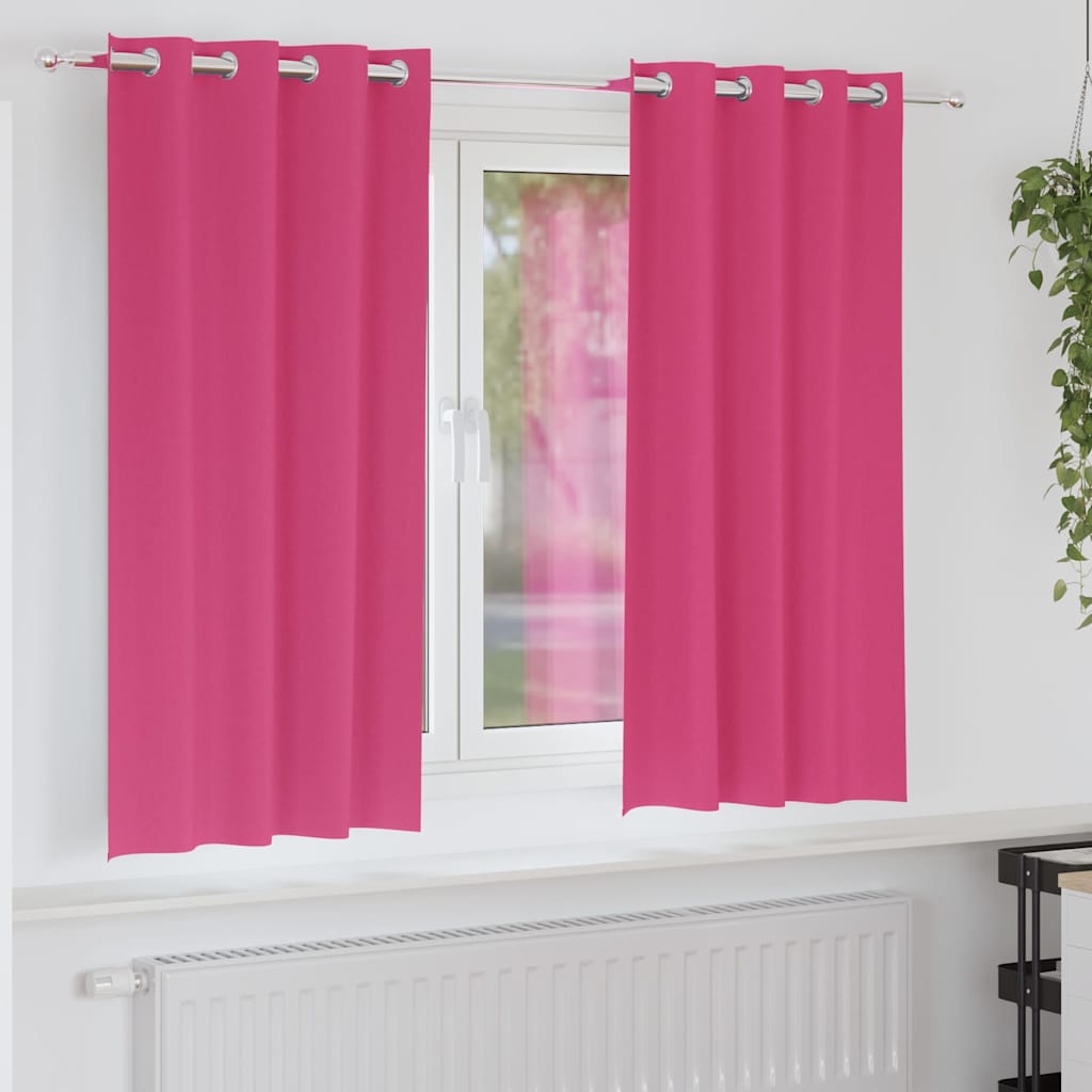 vidaXL Perdele cu perdele 2 pcs Roz intens 175 x 140 cm Poliester vidaXL Perdele cu perdele 2 pcs Roz intens 175 x 140 cm Poliester