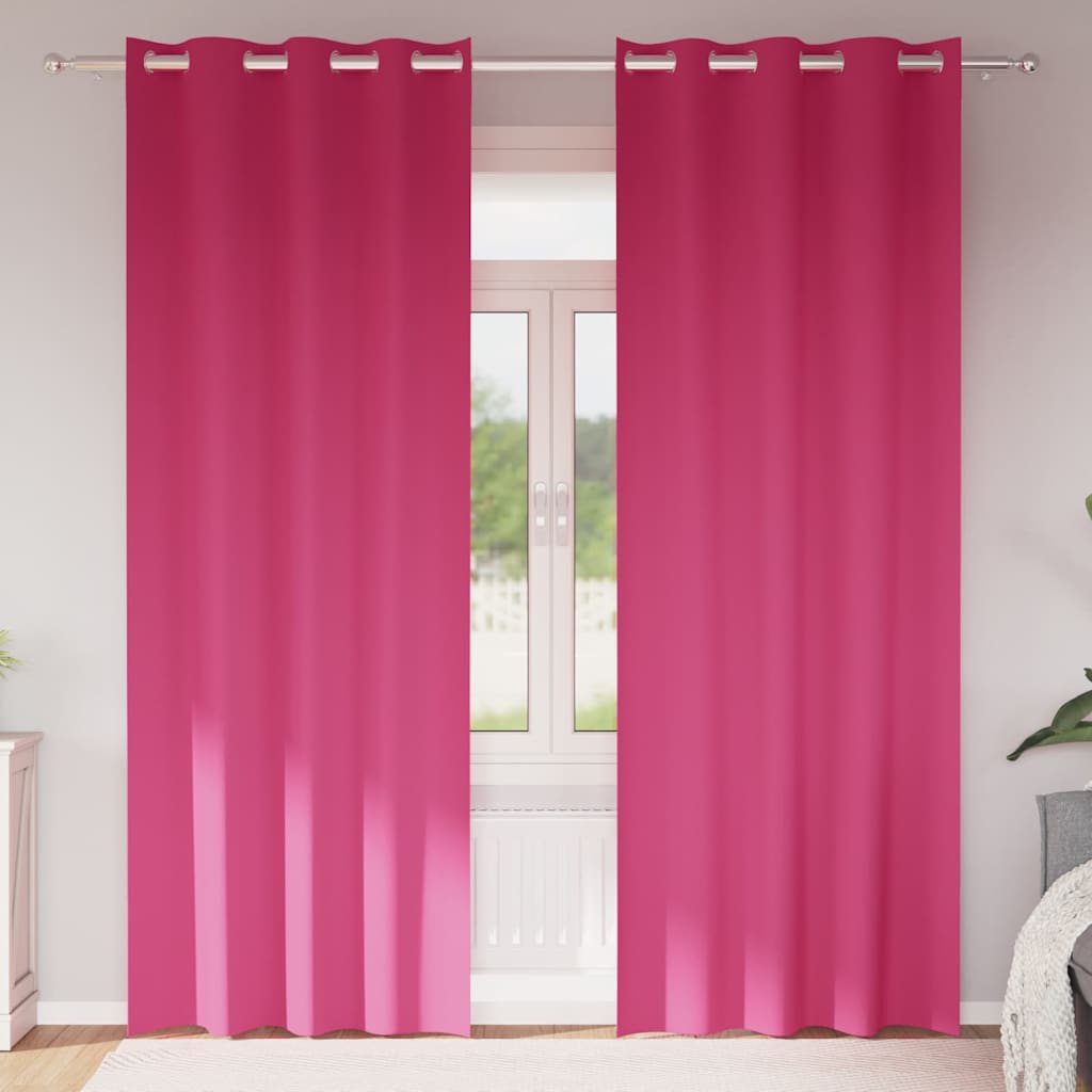 vidaXL Perdele cu perdele 2 pcs Roz intens 245 x 140 cm Poliester