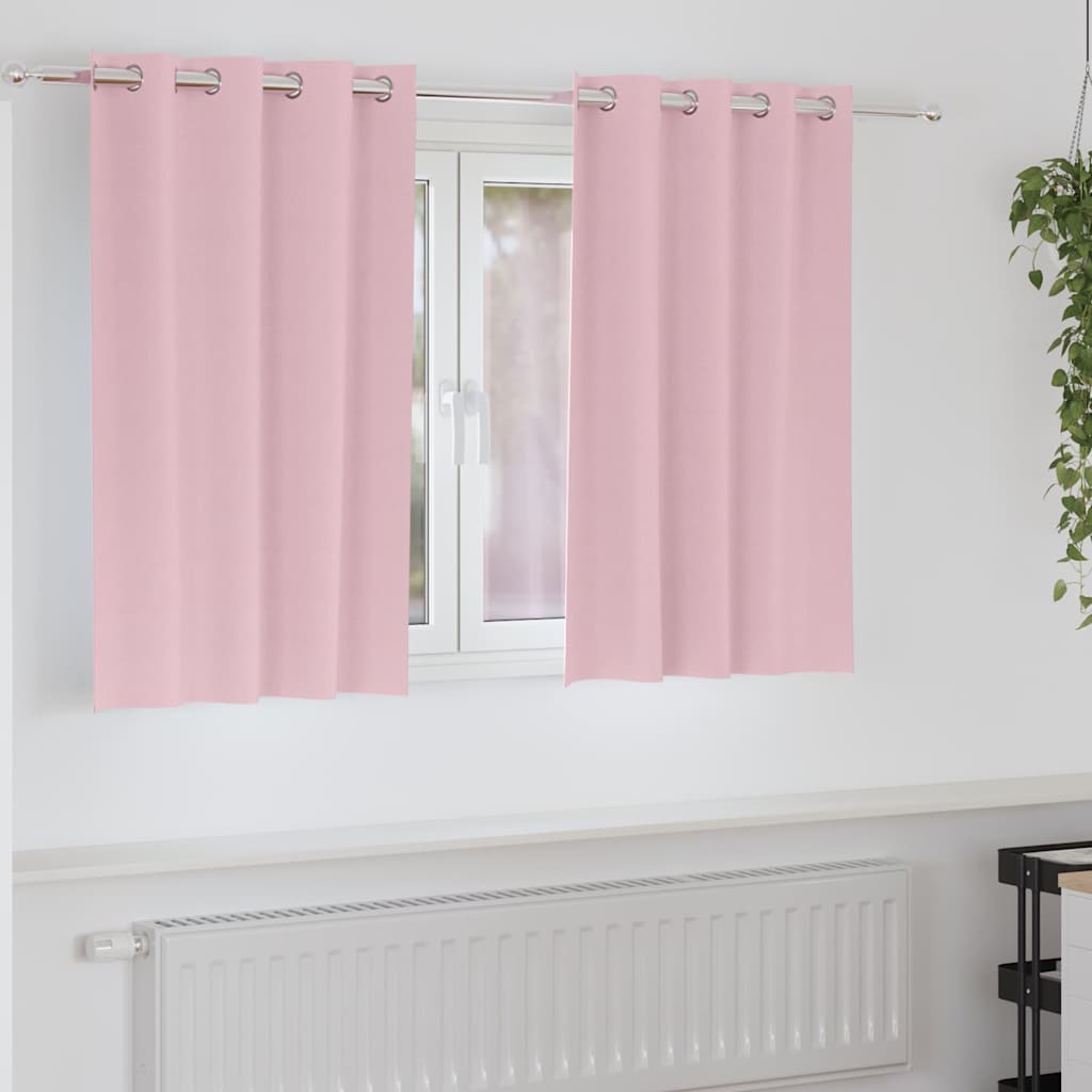 vidaXL Perdele cu perdele 2 pcs Roz bebeluș 140 x 140 cm Poliester vidaXL Perdele cu perdele 2 pcs Roz bebeluș 140 x 140 cm Poliester