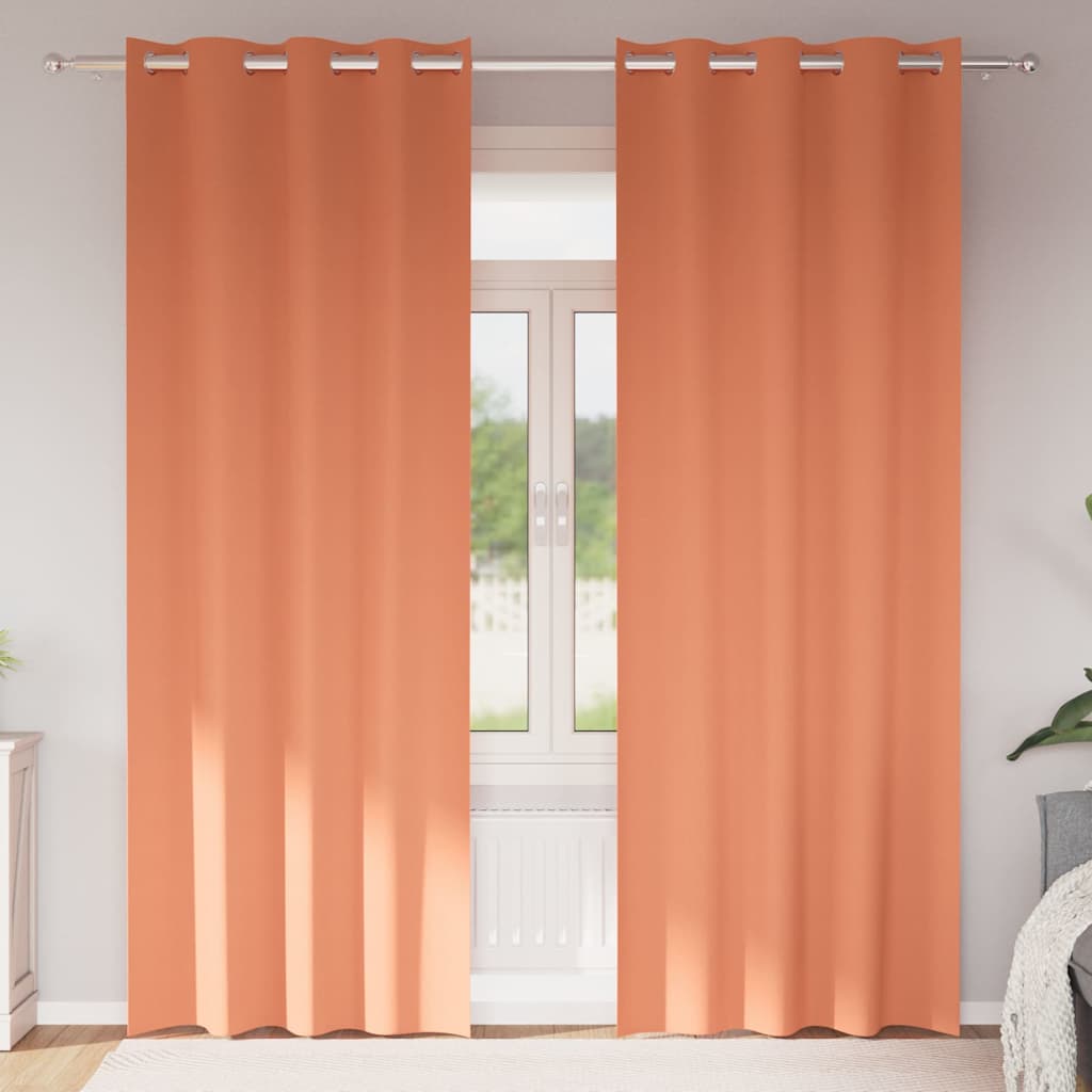 vidaXL Perdele cu perdele 2 pcs Terracota 225 x 140 cm Poliester