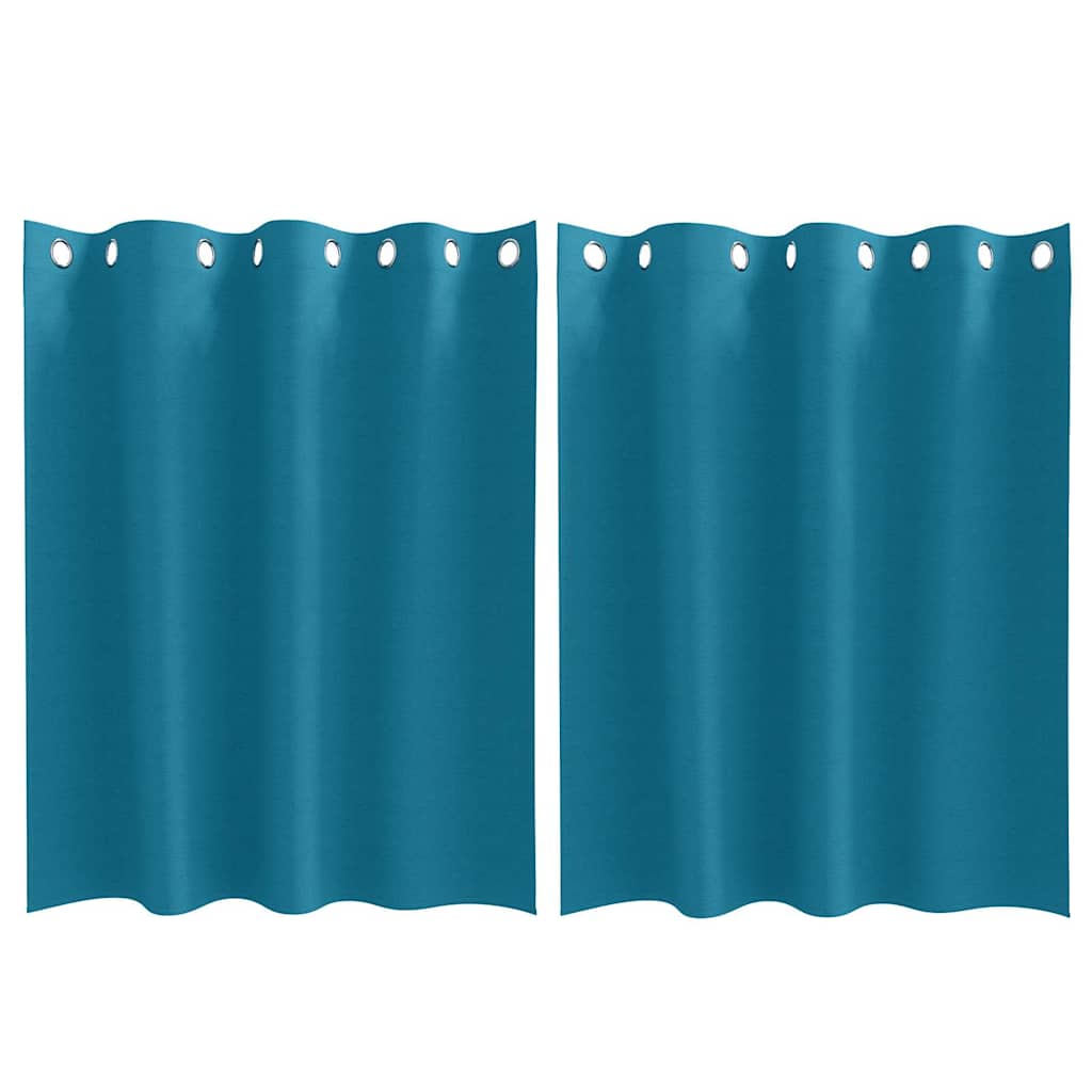 vidaXL Perdele cu perdele 2 pcs Turcoaz 140 x 140 cm Poliester