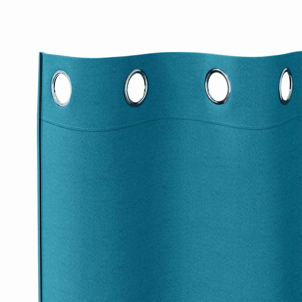 vidaXL Perdele cu perdele 2 pcs Turcoaz 140 x 140 cm Poliester