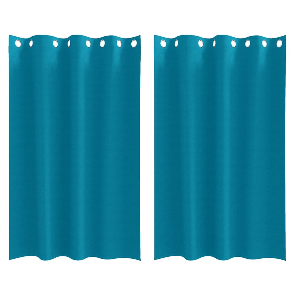 vidaXL Perdele cu perdele 2 pcs Turcoaz 175 x 140 cm Poliester