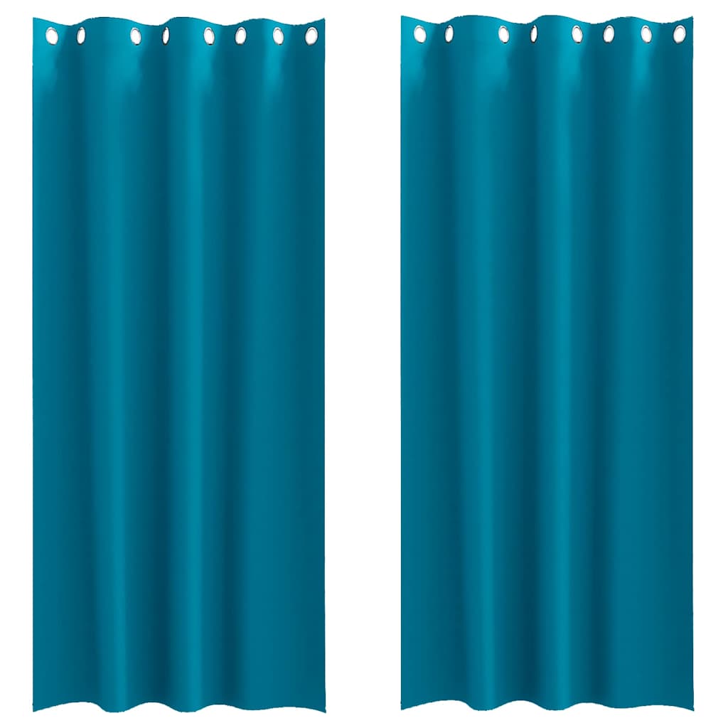 vidaXL Perdele cu perdele 2 pcs Turcoaz 260 x 140 cm Poliester