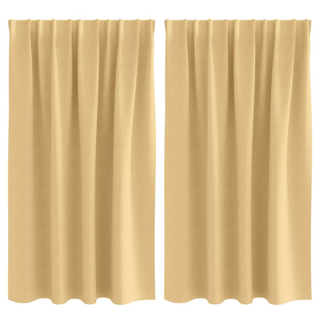 vidaXL Perdele Opaque cu Inel 2 pcs Bej 140 x 140 cm Poliester
