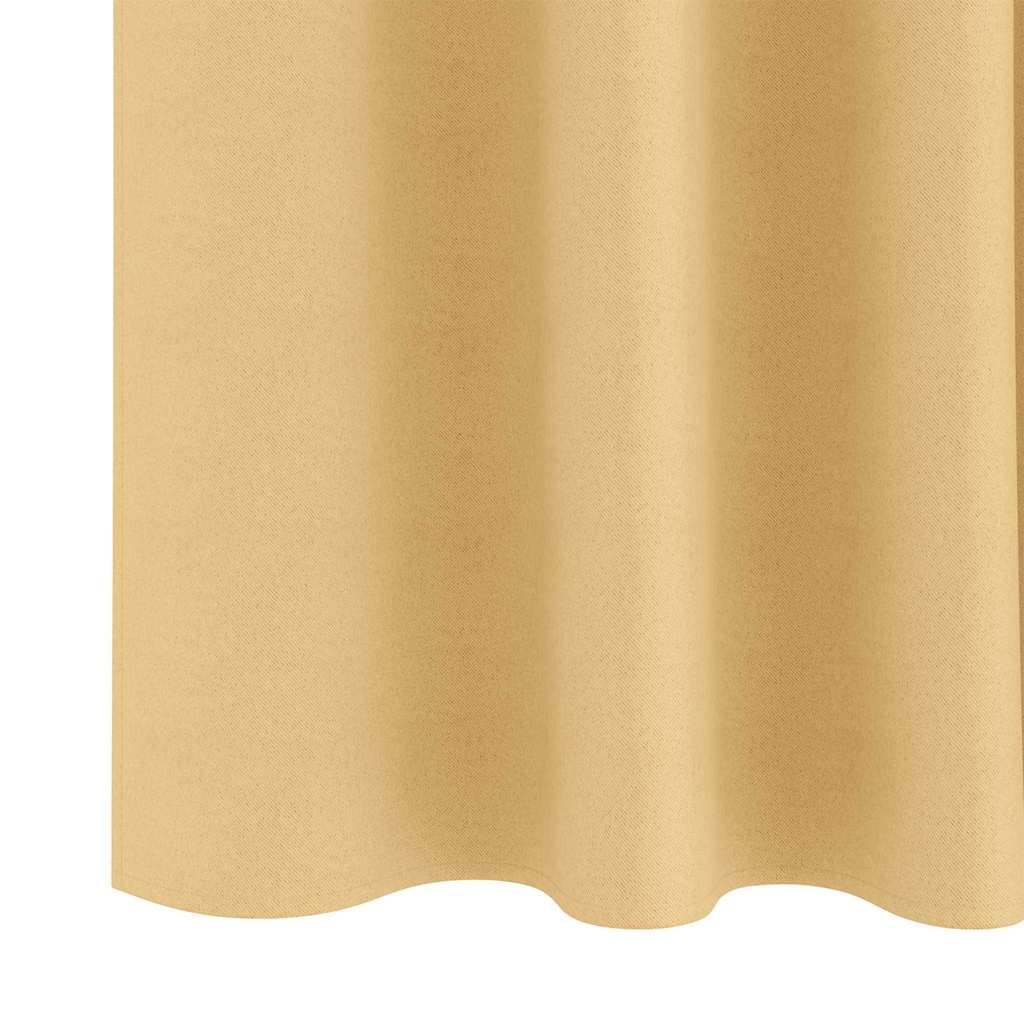 vidaXL Perdele Opaque cu Inel 2 pcs Bej 140 x 140 cm Poliester