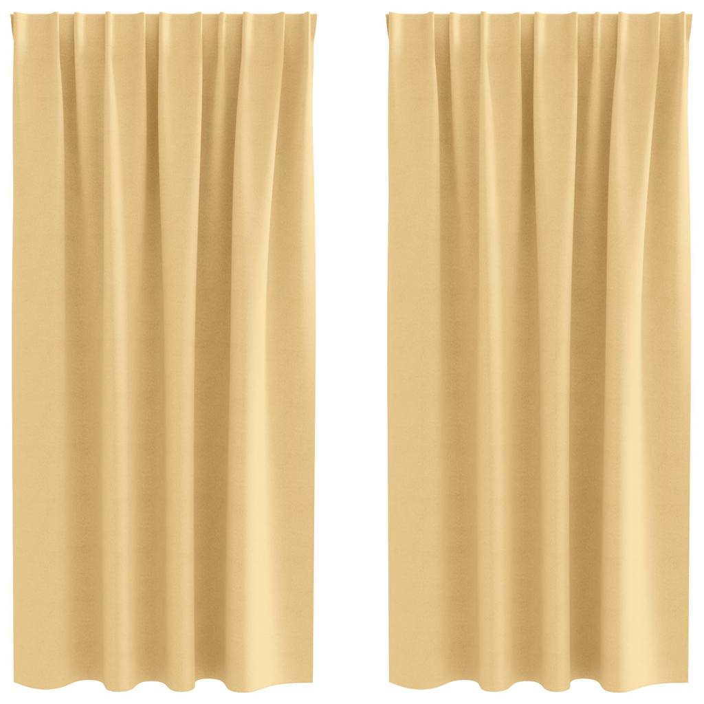 vidaXL Perdele Opaque cu Inel 2 pcs Bej 175 x 140 cm Poliester