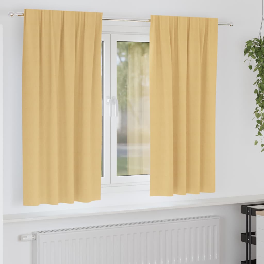 vidaXL Perdele Opaque cu Inel 2 pcs Bej 175 x 140 cm Poliester