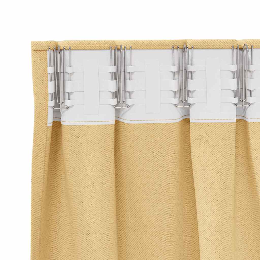 vidaXL Perdele cu perdele 2 pcs Bej 225 x 140 cm Poliester