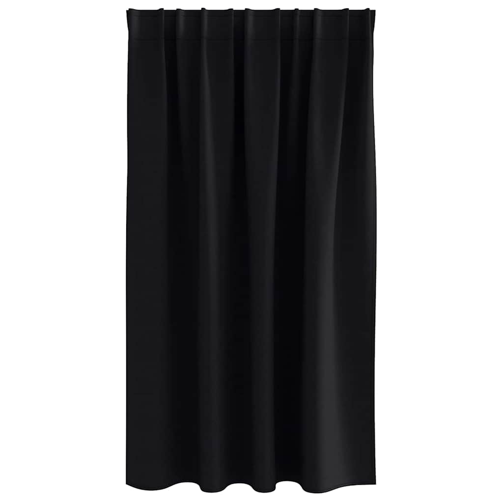 vidaXL Perdele Opaque cu Inel 2 pcs Negru 140 x 140 cm Poliester