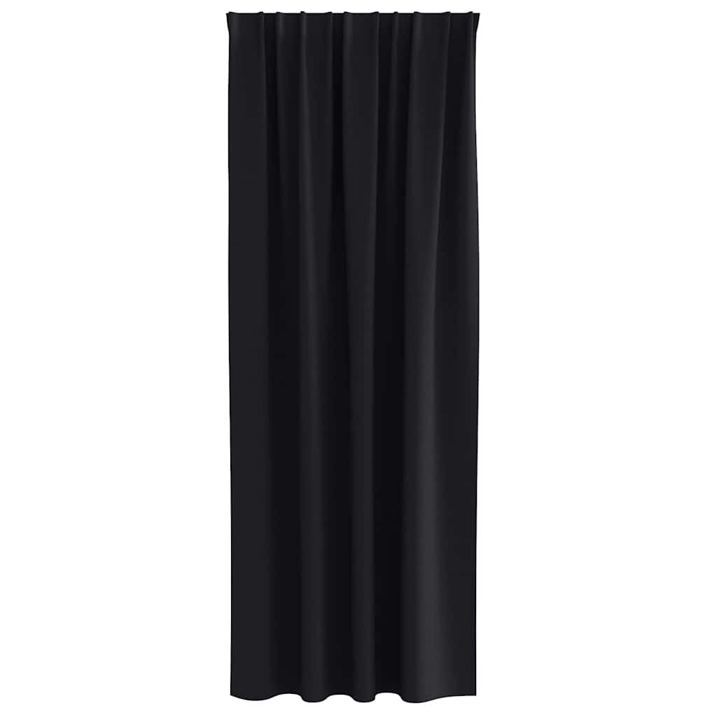 vidaXL Perdele cu perdele 2 pcs Negru 245 x 140 cm Poliester vidaXL Perdele cu perdele 2 pcs Negru 245 x 140 cm Poliester