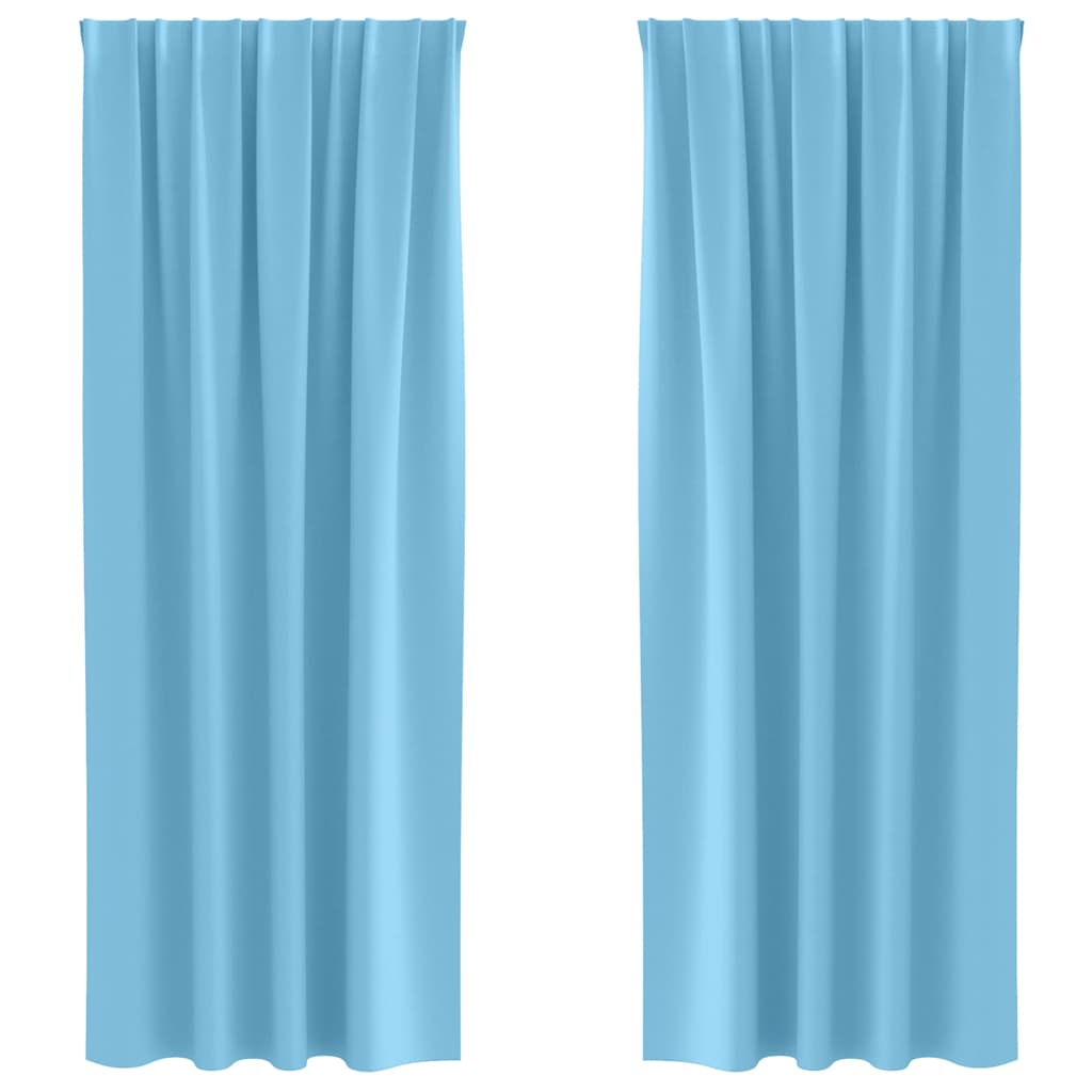 vidaXL Perdele 2 pcs Albastru deschis 260 x 140 cm Poliester
