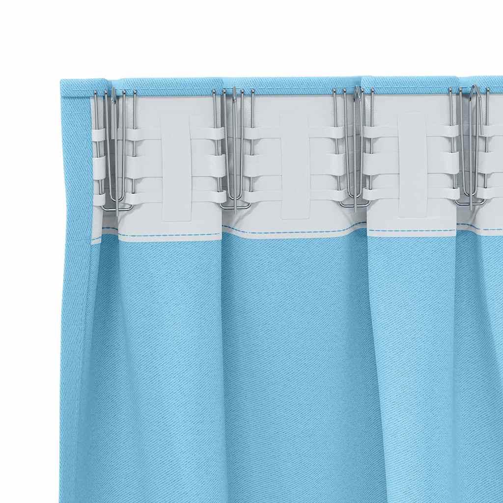 vidaXL Perdele 2 pcs Albastru deschis 260 x 140 cm Poliester