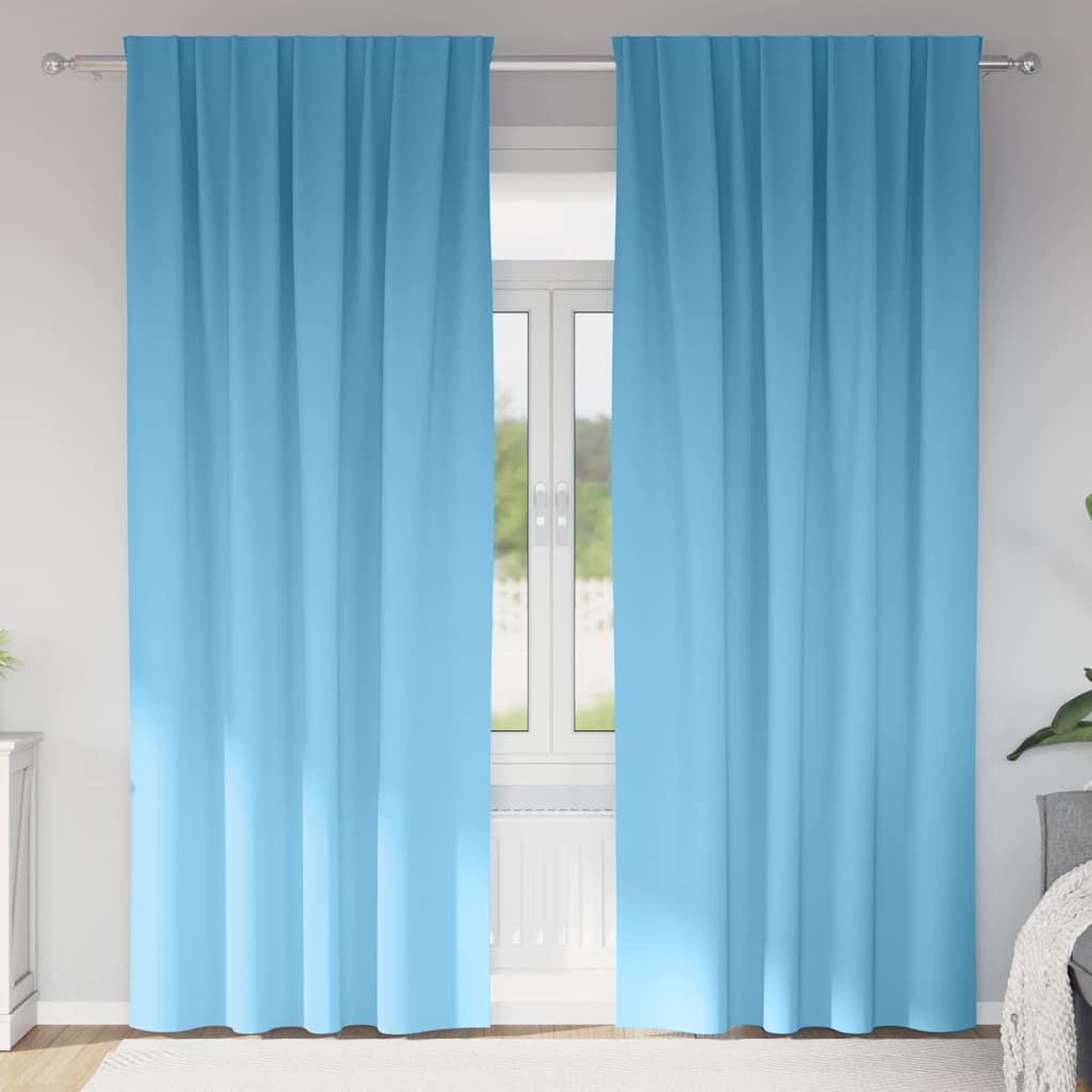 vidaXL Perdele 2 pcs Albastru deschis 260 x 140 cm Poliester