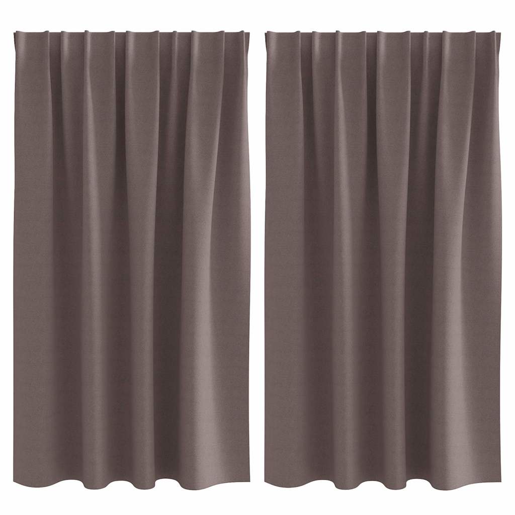 vidaXL Perdele Opaque cu Inel 2 pcs Maro închis 140 x 140 cm Poliester