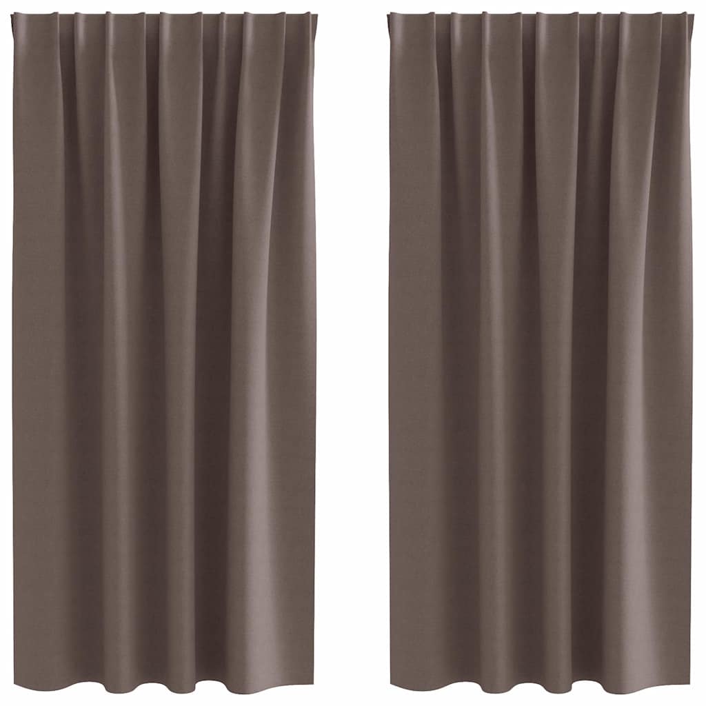 vidaXL Perdele Opaque cu Inel 2 pcs Maro închis 175 x 140 cm Poliester