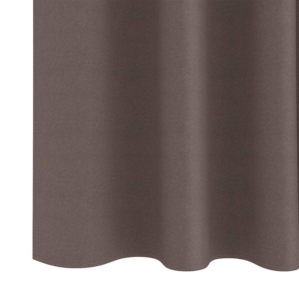 vidaXL Perdele Opaque cu Inel 2 pcs Maro închis 175 x 140 cm Poliester