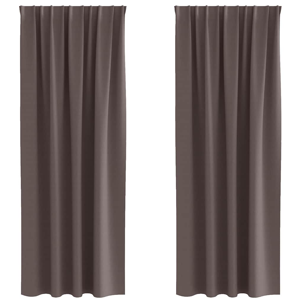 vidaXL Perdele Opaque cu Inel 2 pcs Maro închis 225 x 140 cm Poliester