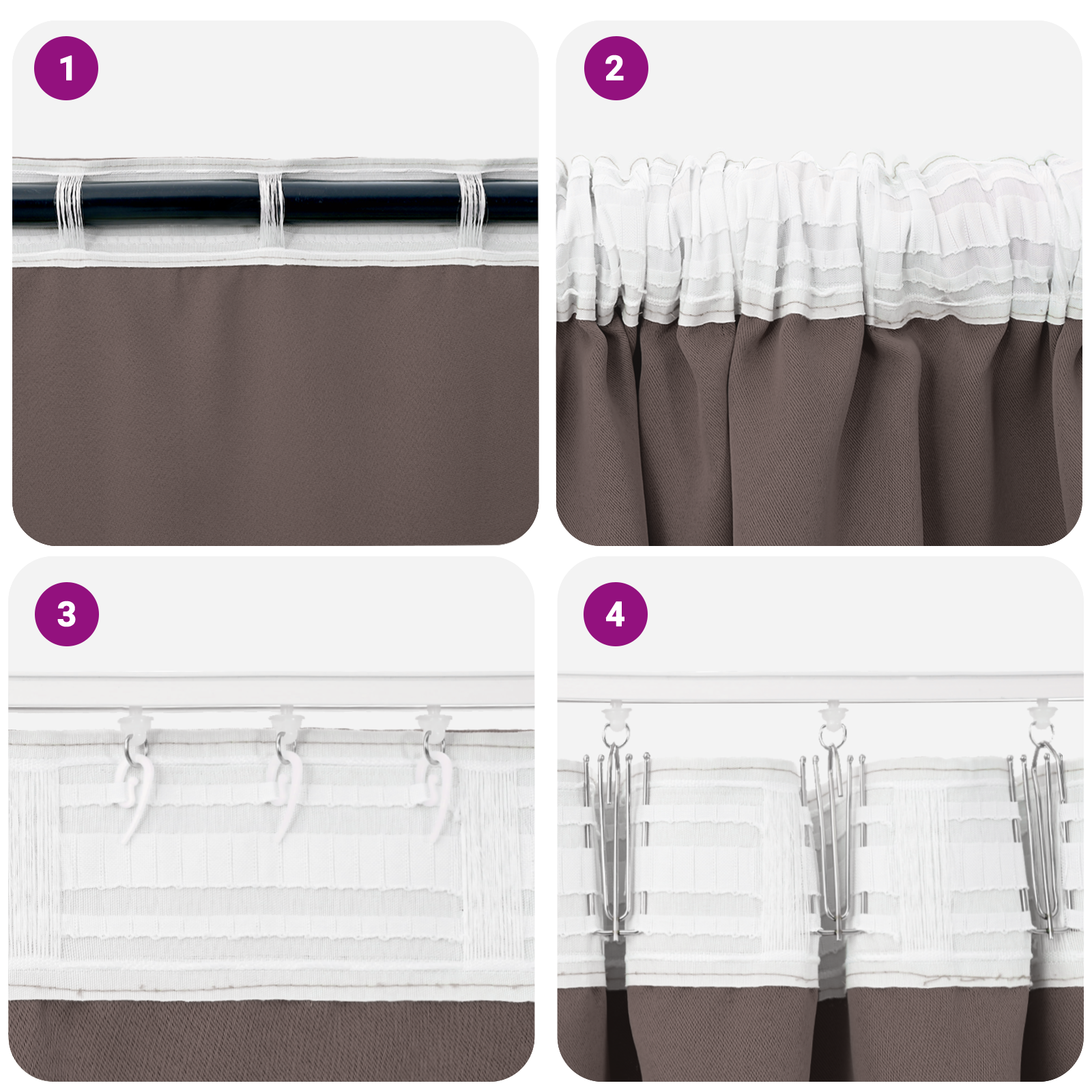 vidaXL Perdele opace 2 pcs Maro închis 245 x 140 cm Poliester