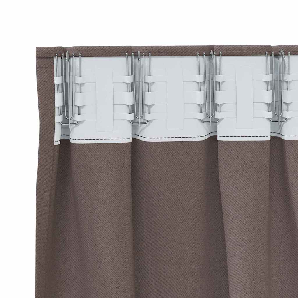 vidaXL Perdele Opaque cu Inel 2 pcs Maro închis 260 x 140 cm Poliester
