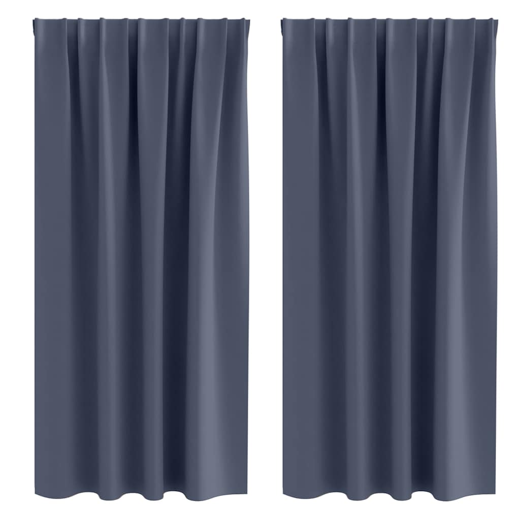 vidaXL Perdele Opaque cu Inel 2 pcs Antracit 175 x 140 cm Poliester