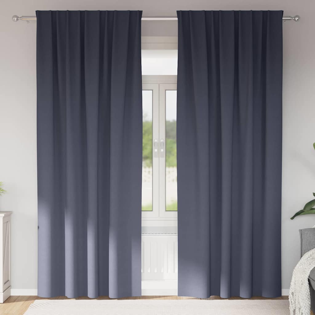 vidaXL Perdele Opaque cu Inel 2 pcs Antracit 225 x 140 cm Poliester
