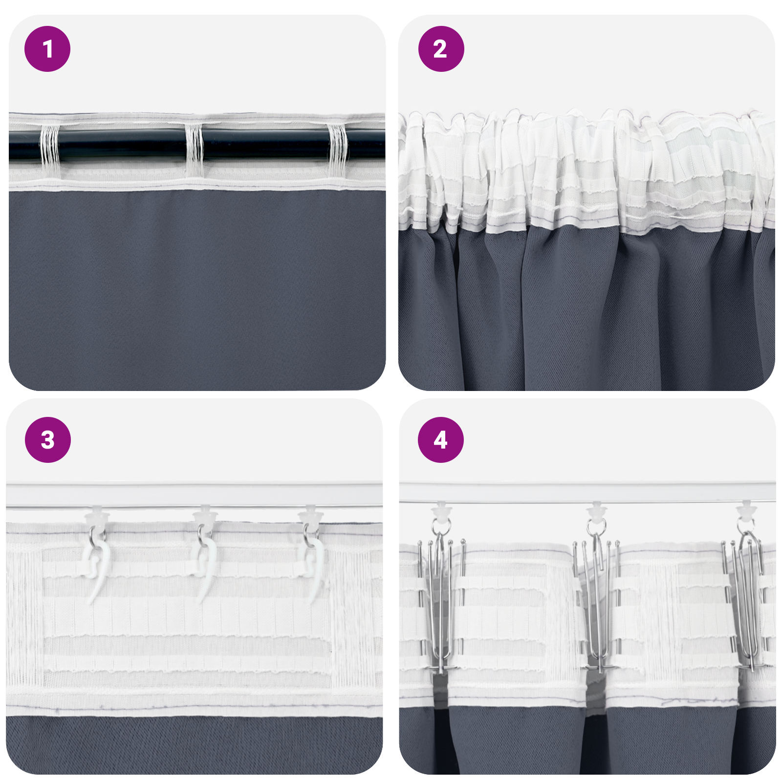 vidaXL Perdele opace cu perdele 2 pcs Antracit 245 x 140 cm Poliester