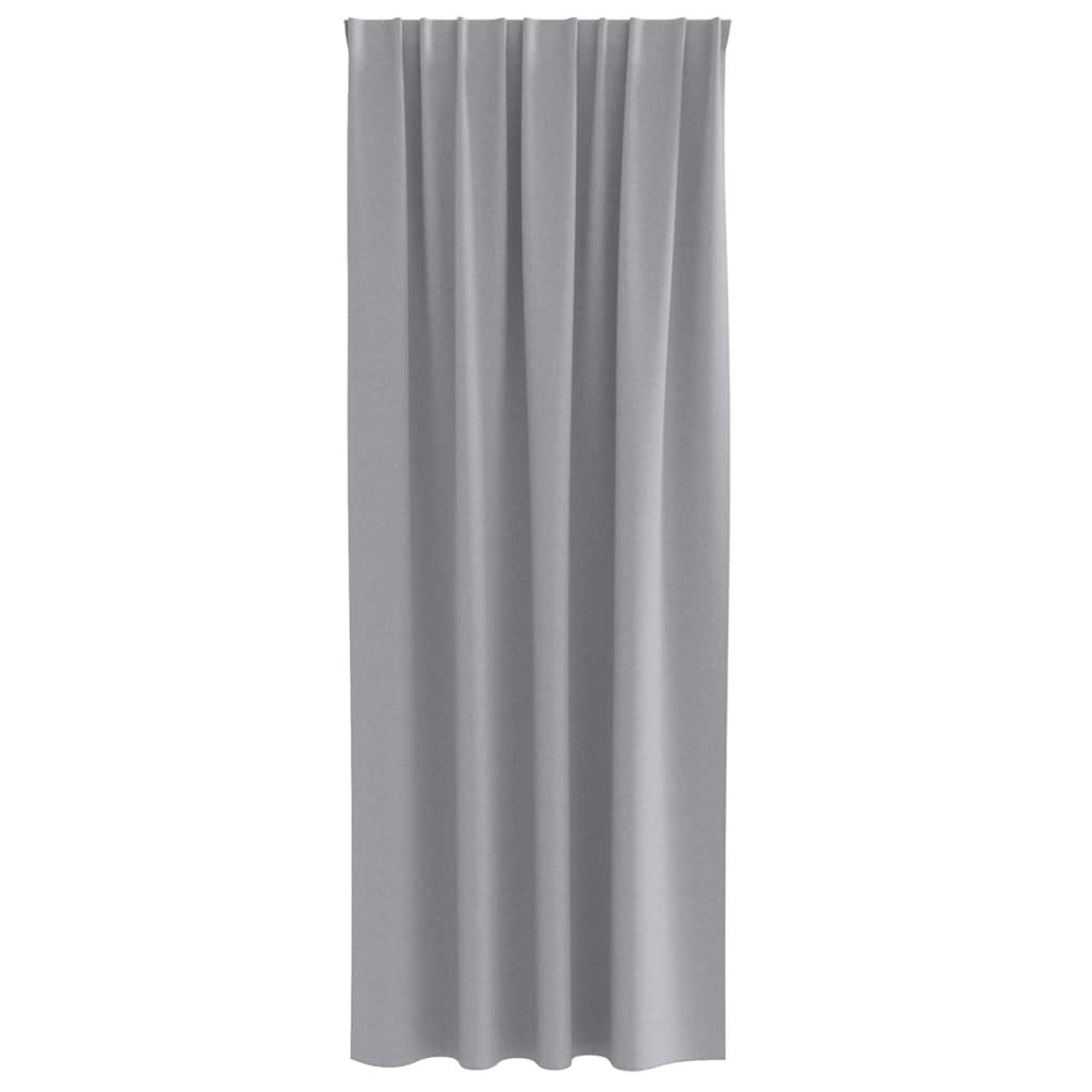vidaXL Perdele cu perdele 2 pcs Gri deschis 245 x 140 cm Poliester