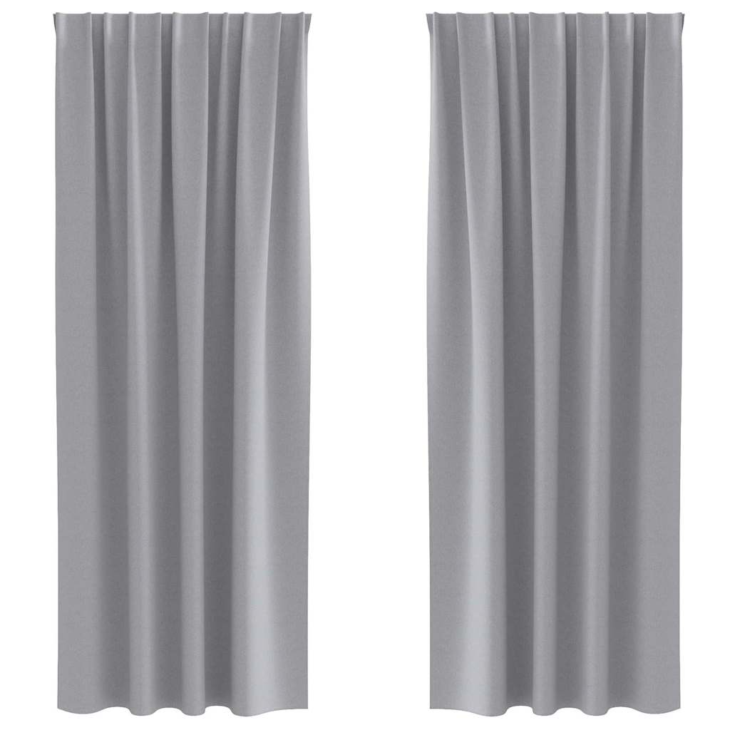 vidaXL Perdele cu perdele 2 pcs Gri deschis 260 x 140 cm Poliester