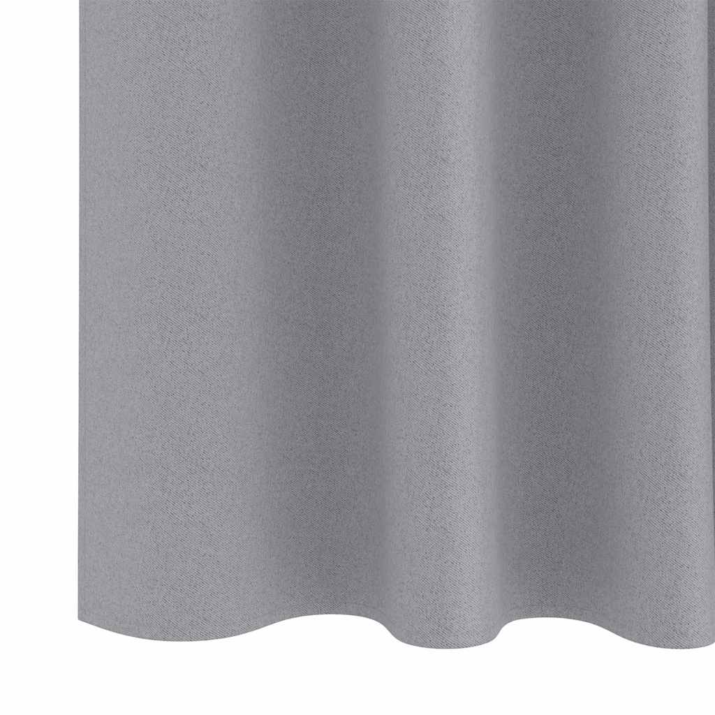 vidaXL Perdele cu perdele 2 pcs Gri deschis 260 x 140 cm Poliester