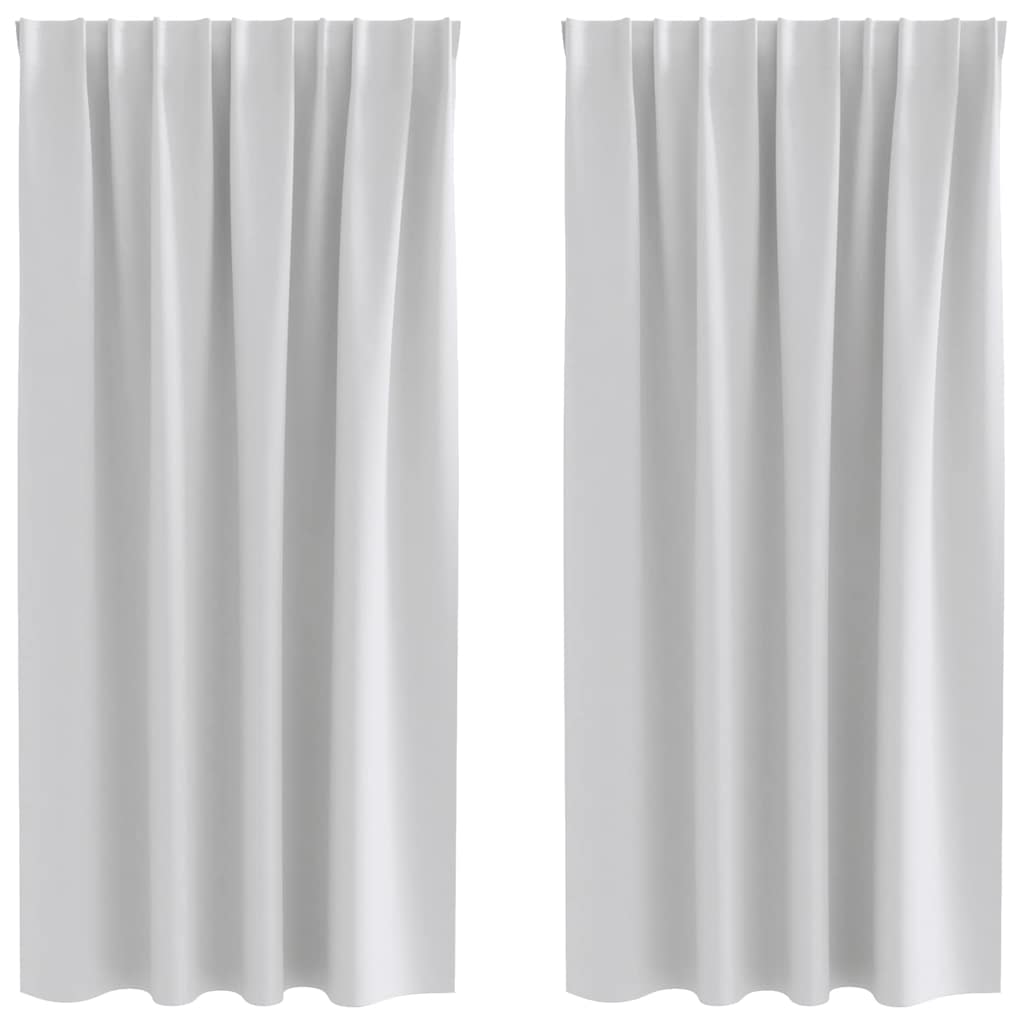 vidaXL Perdele Opaque cu Inel 2 pcs Gri deschis 175 x 140 cm Poliester