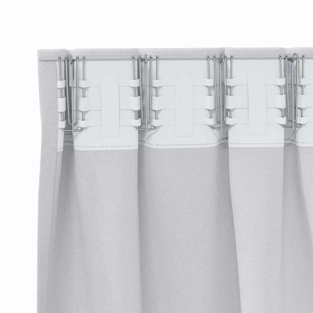 vidaXL Perdele cu perdele 2 pcs Gri deschis 245 x 140 cm Poliester