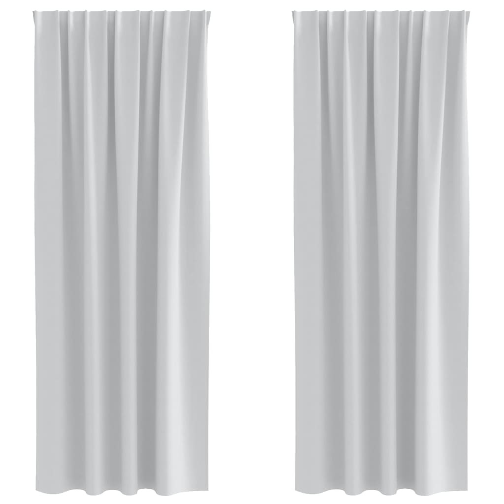 vidaXL Perdele cu perdele 2 pcs Gri deschis 260 x 140 cm Poliester