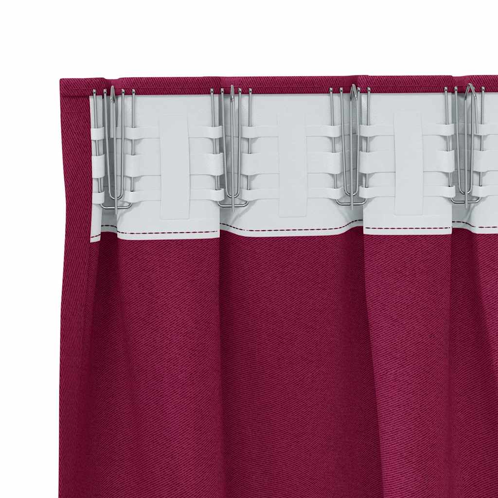 vidaXL Perdele cu perdele 2 pcs Roșu Vin 260 x 140 cm Poliester vidaXL Perdele cu perdele 2 pcs Roșu Vin 260 x 140 cm Poliester