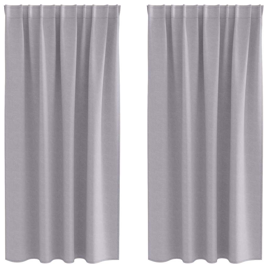 vidaXL Perdele Opaque cu Inel 2 pcs Gri Metalic 175 x 140 cm Poliester