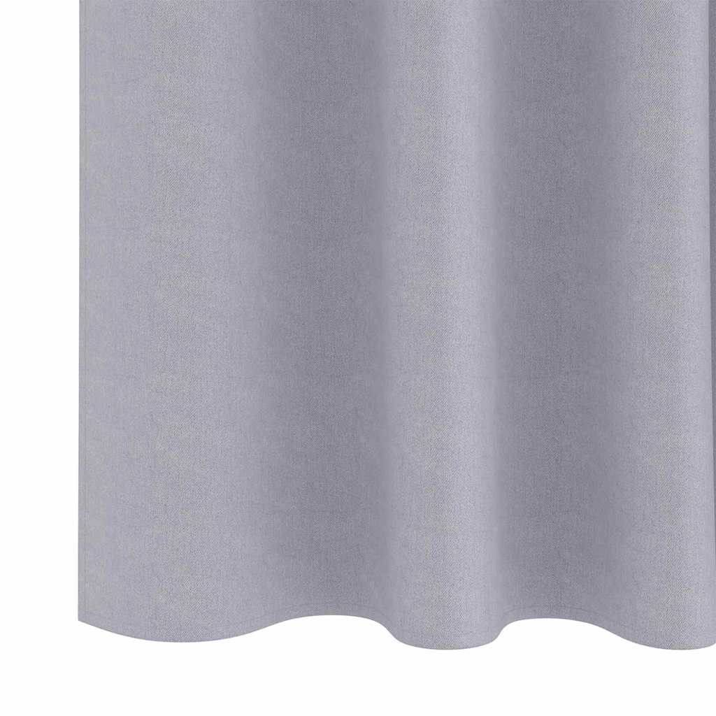 vidaXL Perdele cu perdele 2 pcs Gri metalic 225 x 140 cm Poliester vidaXL Perdele cu perdele 2 pcs Gri metalic 225 x 140 cm Poliester