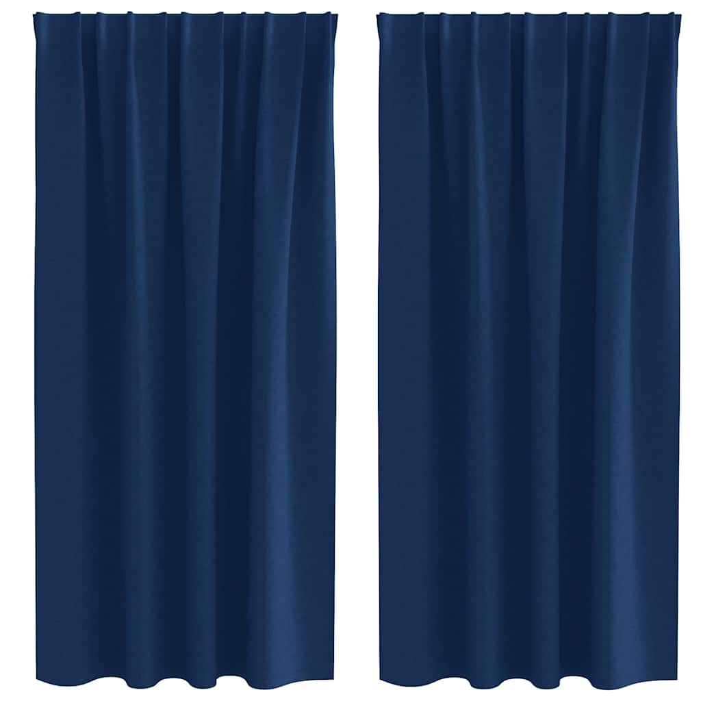 vidaXL Perdele Opaque cu Inel 2 pcs Albastru închis 175 x 140 cm