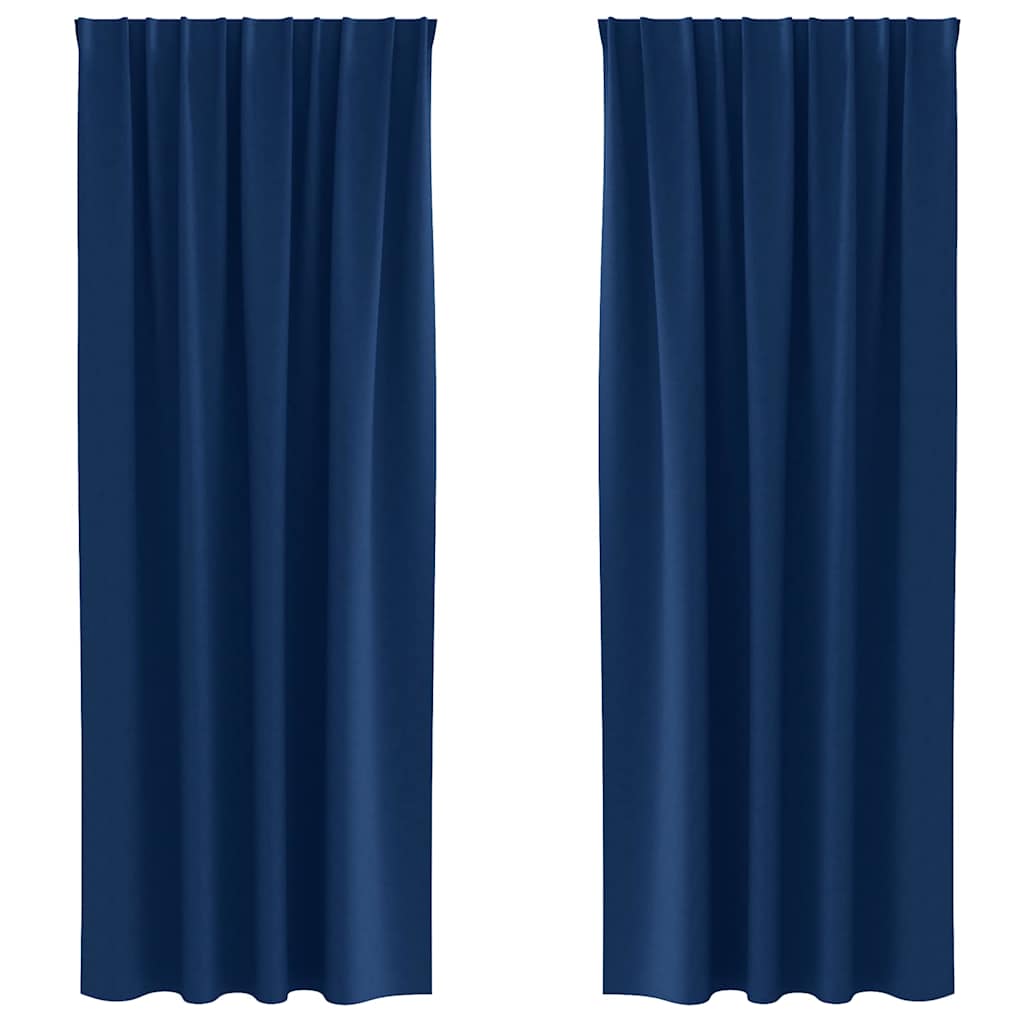 vidaXL Perdele Opaque cu Inel 2 pcs Albastru închis 245 x 140 cm