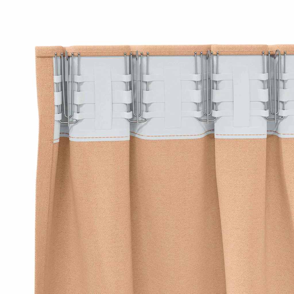 vidaXL Perdele cu perdele 2 pcs Maro deschis 140 x 140 cm Poliester