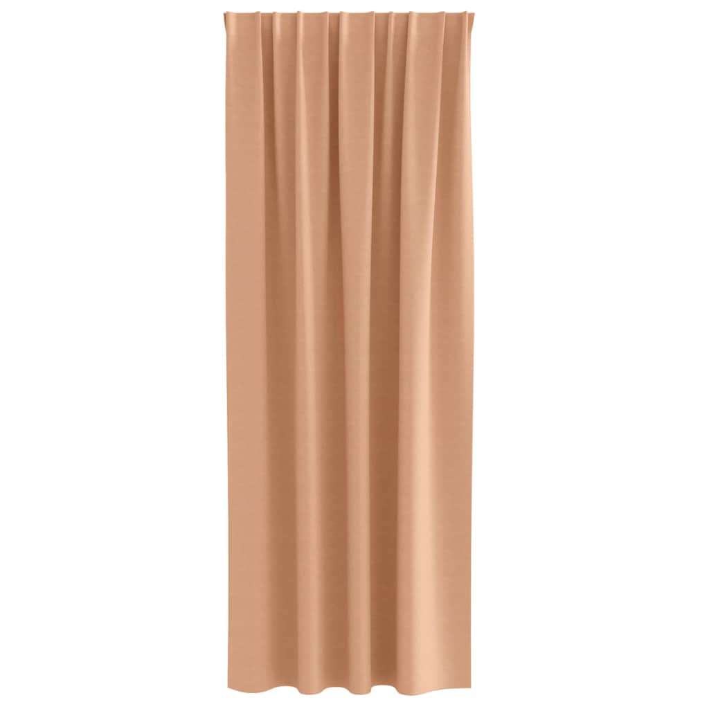 vidaXL Perdele cu perdele 2 pcs Maro deschis 260 x 140 cm Poliester