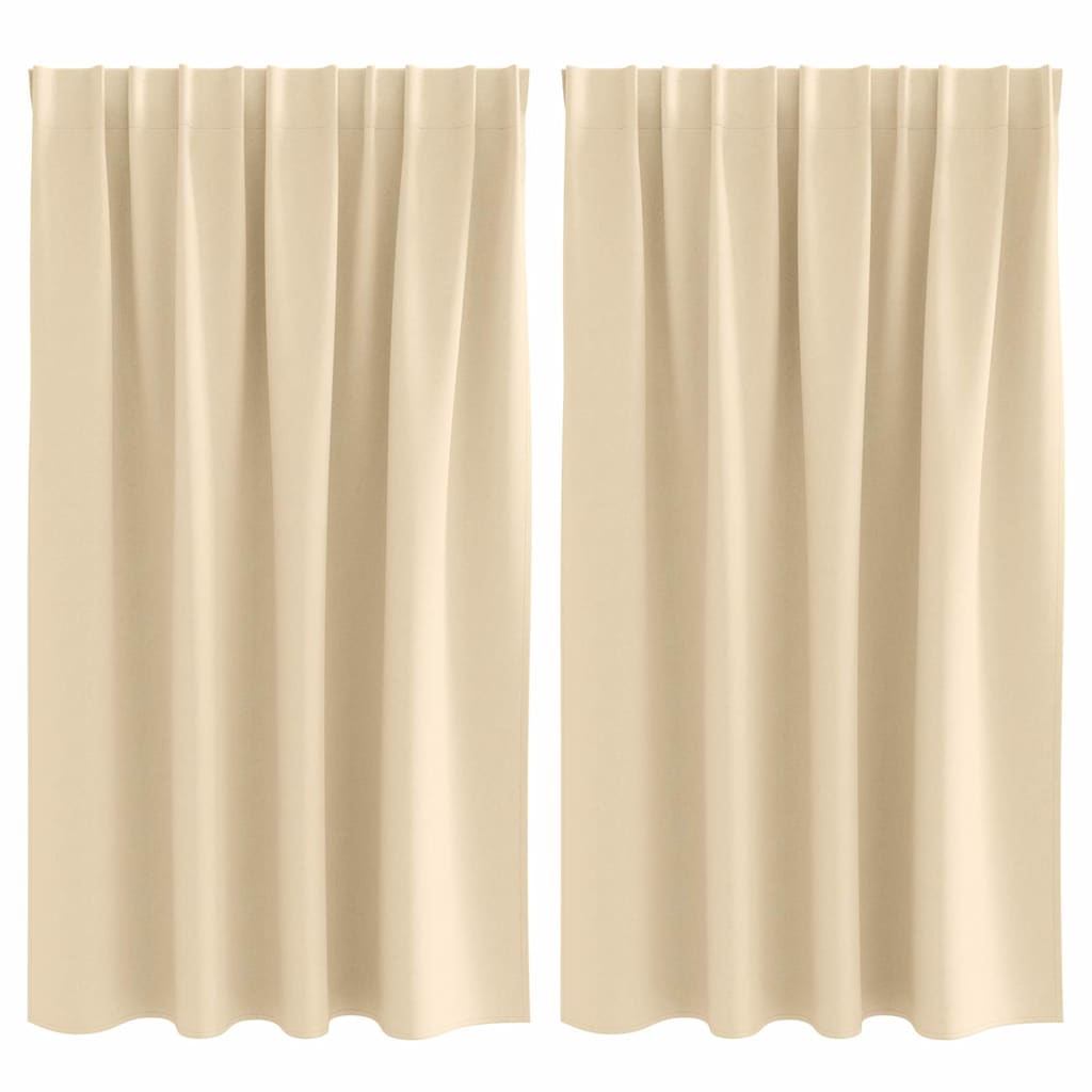 vidaXL Perdele cu perdele 2 pcs Crem 140 x 140 cm Poliester