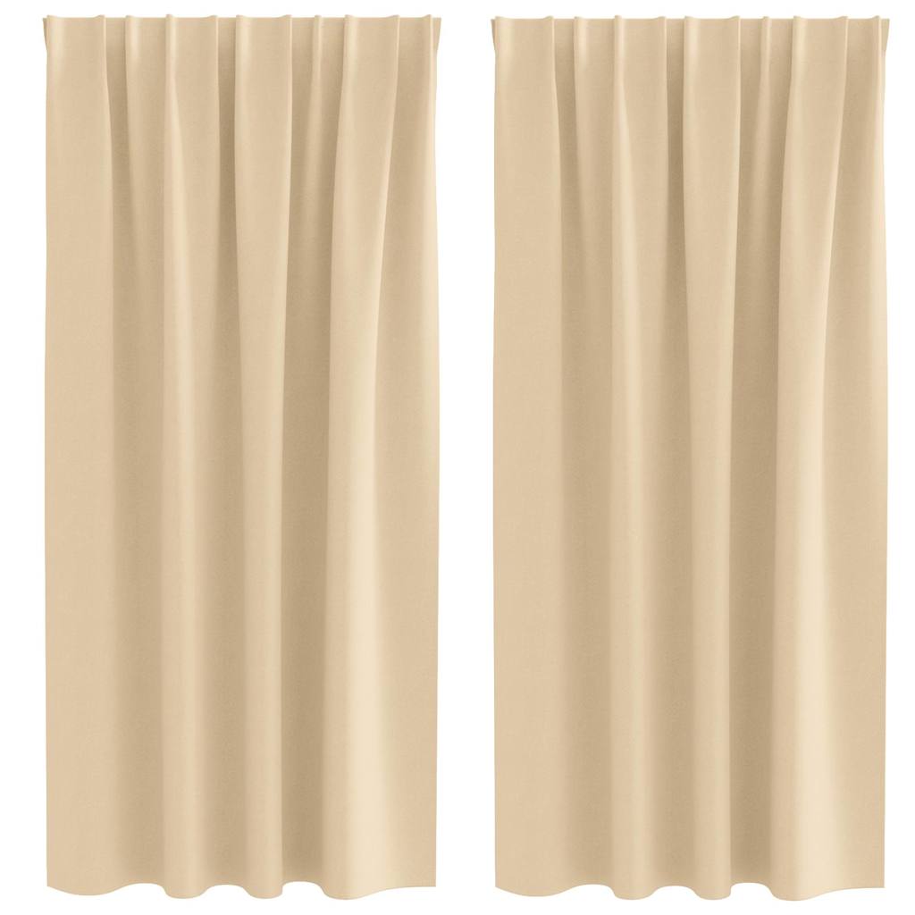 vidaXL Perdele Opaque cu Inel 2 pcs Crem 175 x 140 cm Poliester