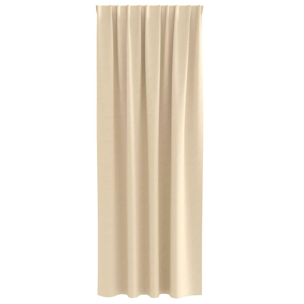 vidaXL Perdele cu perdele 2 pcs Crem 225 x 140 cm Poliester