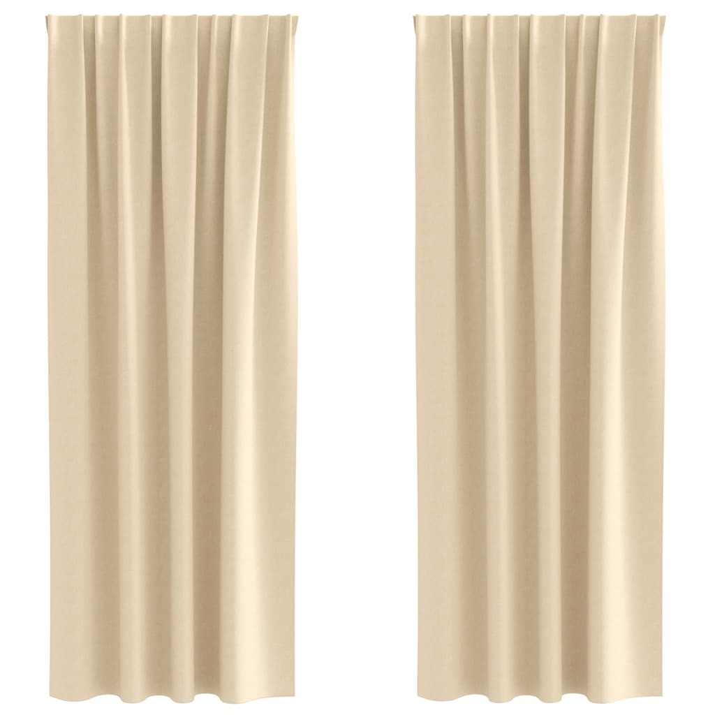 vidaXL Perdele cu perdele 2 pcs Crem 260 x 140 cm Poliester