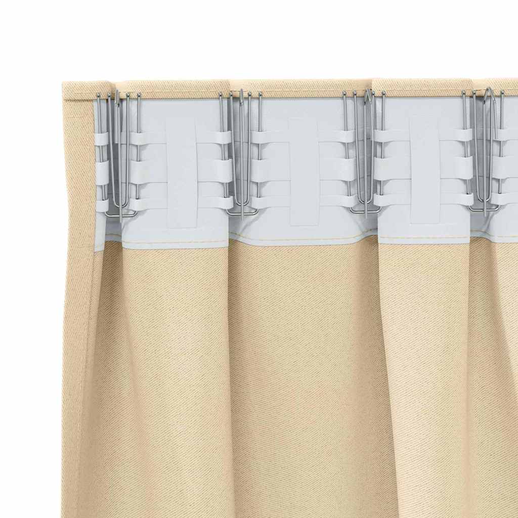 vidaXL Perdele cu perdele 2 pcs Crem 260 x 140 cm Poliester