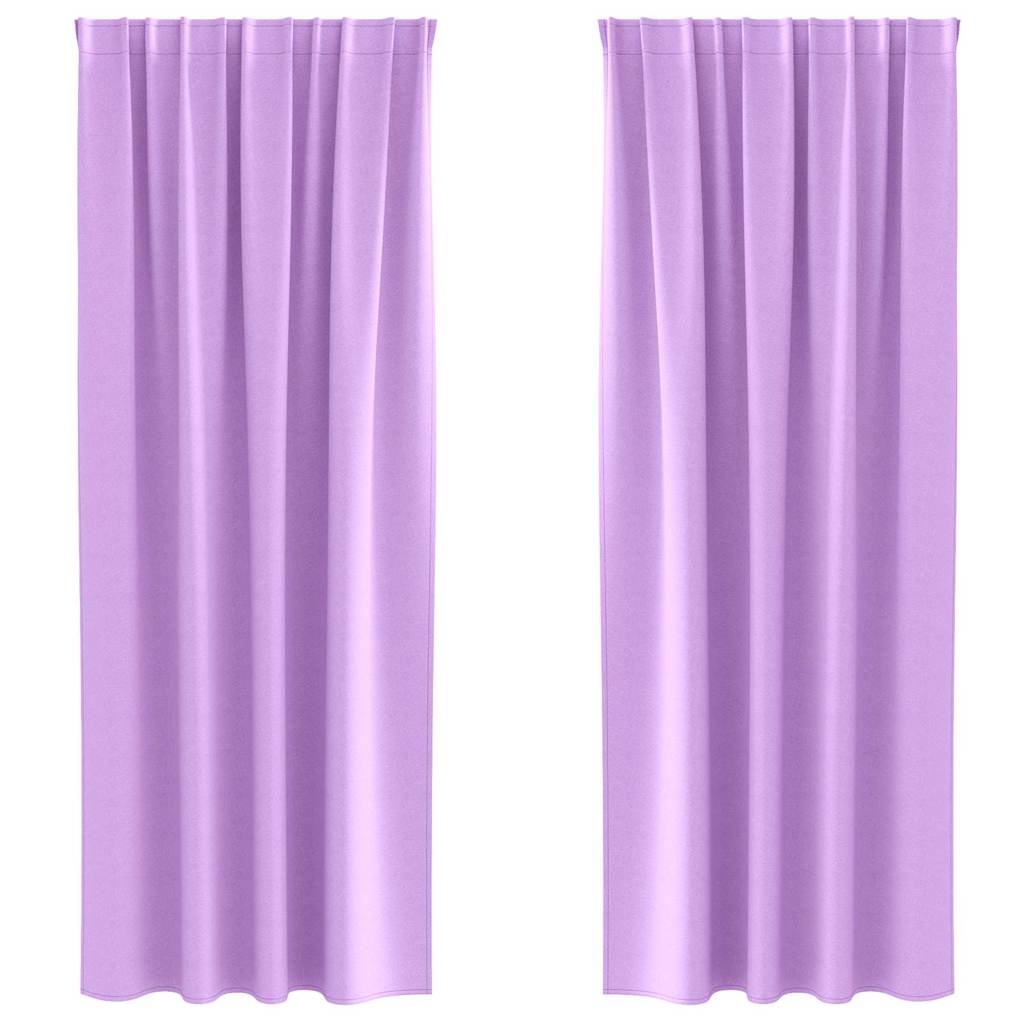 vidaXL Perdele cu perdele 2 pcs Violet 260 x 140 cm Poliester vidaXL Perdele cu perdele 2 pcs Violet 260 x 140 cm Poliester