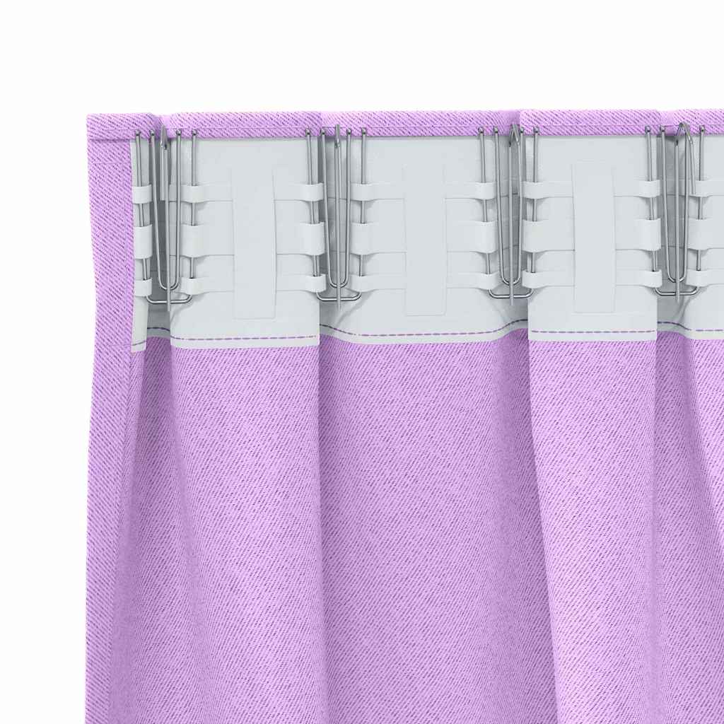 vidaXL Perdele cu perdele 2 pcs Violet 260 x 140 cm Poliester vidaXL Perdele cu perdele 2 pcs Violet 260 x 140 cm Poliester