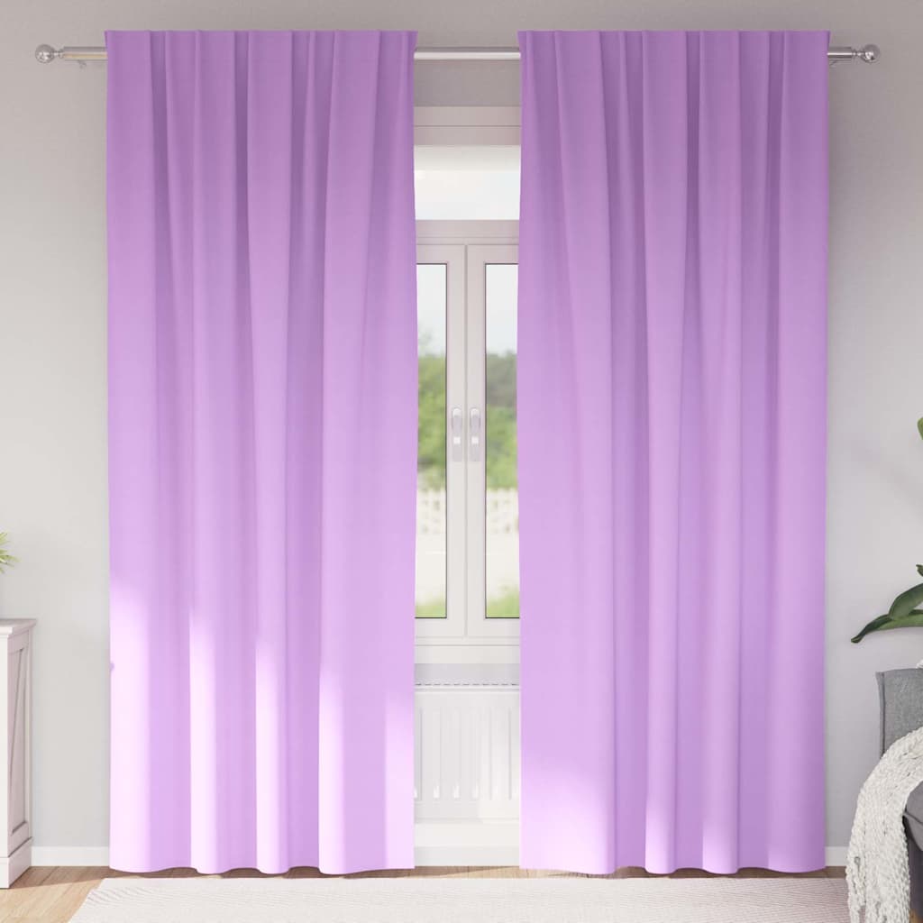 vidaXL Perdele cu perdele 2 pcs Violet 260 x 140 cm Poliester vidaXL Perdele cu perdele 2 pcs Violet 260 x 140 cm Poliester