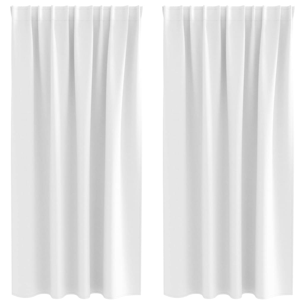 vidaXL Perdele Opaque cu Inel 2 pcs Alb strălucitor 175 x 140 cm